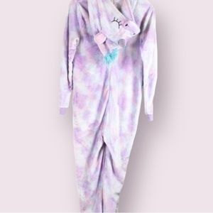 Peace Love & Dreams Women’s Size Small Tie Dye Purple Unicorn Hooded Zip…